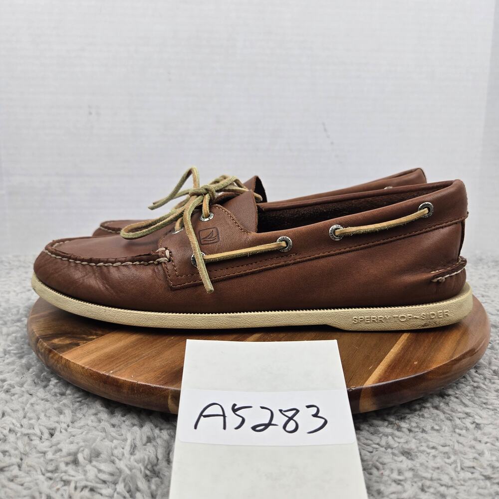 Sperry Top Sider Men 12M Authentic Original 2-Eye Brown Leather Casual Boat Shoe
